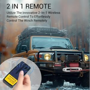 10000 lb Electric Winch for Truck Synthetic Rope Waterproof Remote Control - Image 2