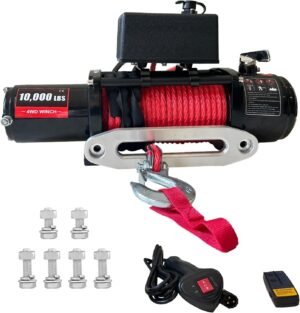 10000 lb Electric Winch for Truck Synthetic Rope Waterproof Remote Control - Image 3