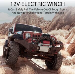 10000 lb Electric Winch for Truck Synthetic Rope Waterproof Remote Control - Image 4
