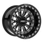 15x8 Metal FX Slayer R Gloss Black Contrast Cut UTV BEADLOCK Wheel 5x4.5 (0mm)