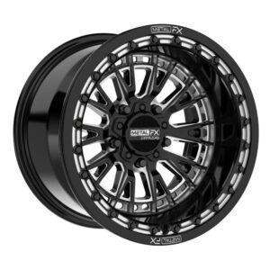 15x8 Metal FX Slayer R Gloss Black Contrast Cut UTV BEADLOCK Wheel 5x4.5 (0mm)