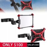 1.65″-2″ UTV Side Mirrors Aluminum W/ Integrated Light Mount for Polaris RZR RED
