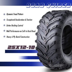 2 UTV ATV Tires 25x12-10 25x12x10 6PR 25x12.00-10 25x12.00x10 - 10274 Mud Tire - Image 3