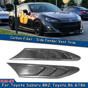 2pcs Real Carbon Fiber Side Fender Fin Vent Trim For Subaru BRZ Toyota 86 GT86 B