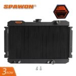 3 Row Aluminum SPAWON Black Radiator For 1983-1985 Nissan 720 2.0L L4 AT MT 943