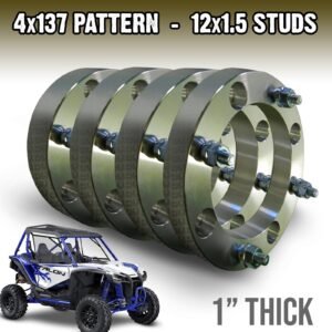 (4) 1" Billet Wheel Spacers Honda Talon 1000R 1000X 4x137 Pattern 12x1.5mm Lug