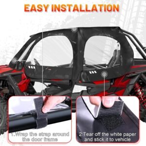 4 Seater Cab Enclosure Upper Doors Zipper for Polaris 2014-2023 RZR XP 4 1000 - Image 4