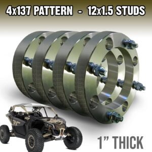 4pc 1" Wheel Spacers for Can-Am X3 2 & 4 Seat MAX 4x137 Pattern 12x1.5mm Lug