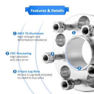 4PCS 2" Wheel Spacers adapter 5×114mm For 2022-2025 Polaris RZR Pro R 4 12x1.5 - Image 4