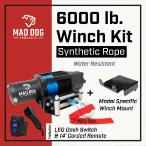 6000lb Mad Dog Synthetic Winch Kit for 2016-2024 Honda Pioneer 1000 / 1000-5