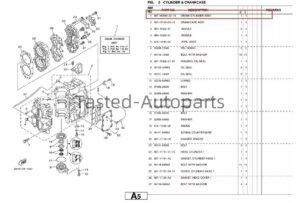 66T-W0090-02-1S FOR YAMAHA 2 STROKE 40HP OUTBOARD E40X CYLINDER HEAD ASSY - Image 2