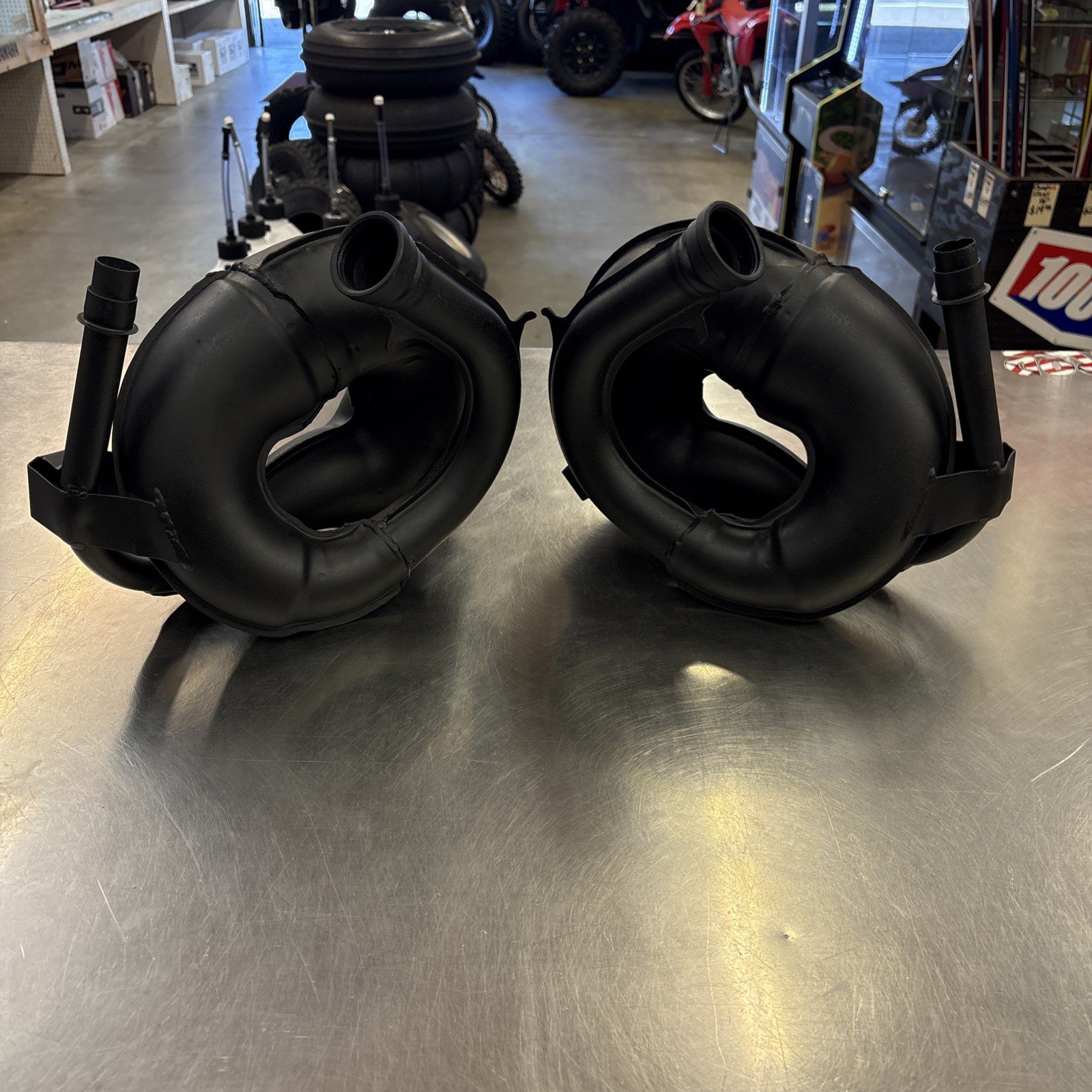 87-06 Yamaha Banshee YFZ350 OEM Stock Exhaust Pipes Expansion Chambers Headers - Image 2