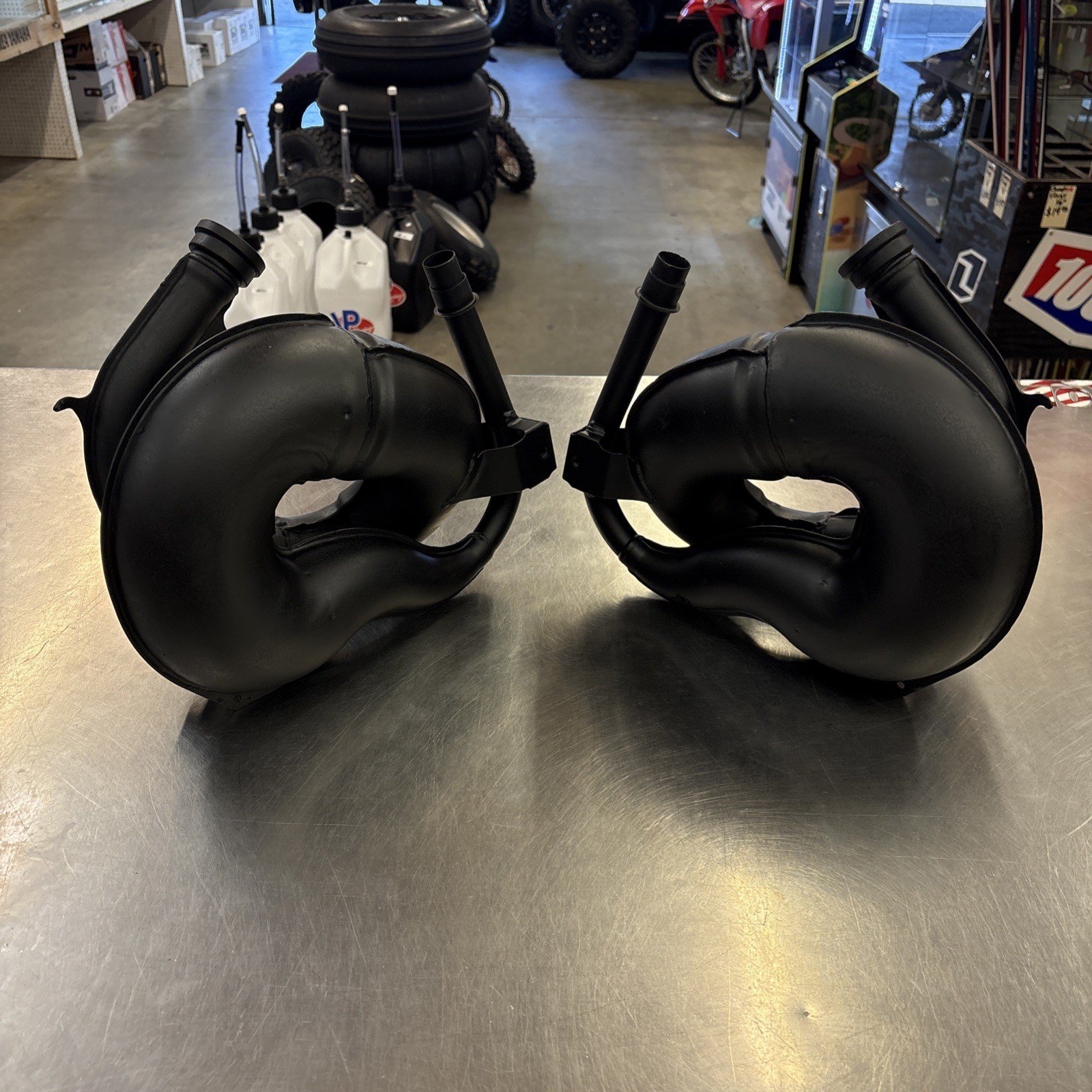 87-06 Yamaha Banshee YFZ350 OEM Stock Exhaust Pipes Expansion Chambers Headers - Image 3