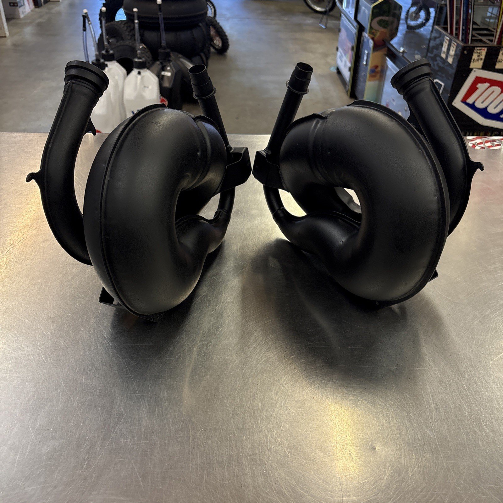 87-06 Yamaha Banshee YFZ350 OEM Stock Exhaust Pipes Expansion Chambers Headers - Image 4