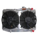 Aluminum Radiator + Fan Shroud Fit Toyota Corolla 1984-1987 L4 1.6L SPAWON MT