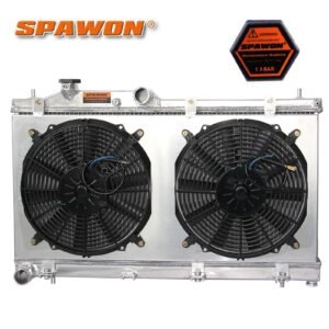 Aluminum Radiator With Fan Shroud For Impreza WRX 08-14 Subaru H4 2.5 2Row 13091