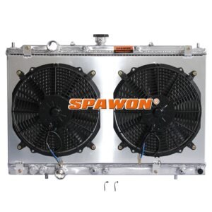 AT SPAWON For Mitsubishi Mirage L4 4G15/4G93 97-02 Aluminum Radiator+Fan Shroud