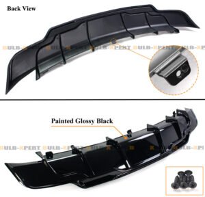 BLACK PERFORMANCE REAR BUMPER DIFFUSER W/ EXTENSIONS FOR 2017-2023 TESLA MODEL 3 - Image 4