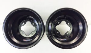 DWT Black A5 Rolled Lip 10" Front & 9" Rear Wheels Rims Kawasaki KFX450R KFX400 - Image 2