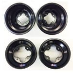 DWT Black A5 Rolled Lip 10" Front & 9" Rear Wheels Rims Kawasaki KFX450R KFX400