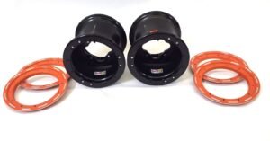 DWT G3 Orange Rear Dual Beadlock Rims Wheels 9" 9X9 4/115 YFZ450 Banshee Raptor - Image 2