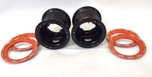 DWT G3 Orange Rear Dual Beadlock Rims Wheels 9" 9X9 4/115 YFZ450 Banshee Raptor - Image 3