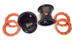 DWT G3 Orange Rear Dual Beadlock Rims Wheels 9" 9X9 4/115 YFZ450 Banshee Raptor - Image 4