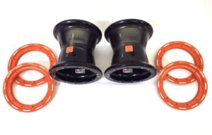 DWT G3 Orange Rear Dual Beadlock Rims Wheels 9" 9X9 4/115 YFZ450 Banshee Raptor