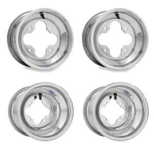 DWT POLISHED A5 10" 4+1 FRONT 10" 10X10 REAR RIMS HONDA TRX 450R 250R 400EX 400X