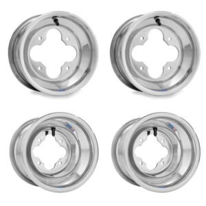 DWT POLISHED A5 10" 4+1 FRONT 10" 10X10 REAR RIMS HONDA TRX 450R 250R 400EX 400X