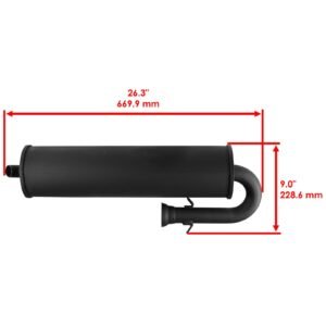 Exhaust Muffler Pipe W/ Gaskets For Yamaha Rhino 700 YXR700FH Hunter FI 08-011 - Image 2
