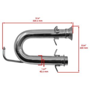 Exhaust Muffler Pipe W/ Gaskets For Yamaha Rhino 700 YXR700FH Hunter FI 08-011 - Image 4