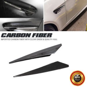 Fit For BMW E92 E90 E93 M3 Fender Cover Side Marker Grill Trim Real Carbon Fiber