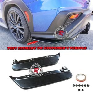 Fits 22-25 Subaru WRX VB 4dr Sedan ST-Style Rear Bumper Aprons (ABS Plastic)