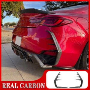 Fits Infiniti Q60 2016-22 REAL CARBON Rear Bumper Side Vent C Blade Trims Canard