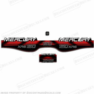 Fits Mercury 150hp XR6 Decals - 1994 - 1998 (Red)