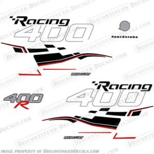 Fits Mercury 400hp Verado Racing Decals - Black/Red - Gloss