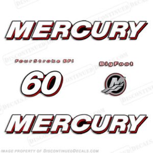 Fits Mercury 60hp 4-Stroke EFI Bigfoot (Straight) Decal Kit