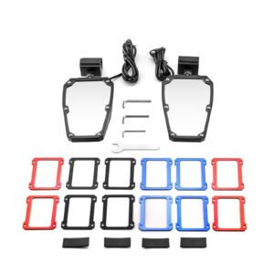 Flat Side Rear View Mirror w/LED Lights For Kawasaki Ridge/Ridge XR 2024-2025