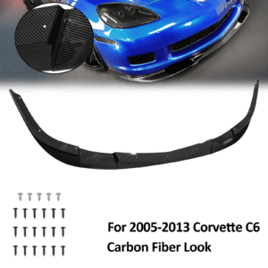 For 05-13 Corvette C6 ZR1 Style Carbon Fiber Look Front Bumper Splitter Lip 3PCS