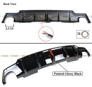 FOR 06-13 LEXUS IS250 IS350 JDM GLOSSY BLACK REAR BUMPER DIFFUSER WITH LED LIGHT - Image 3