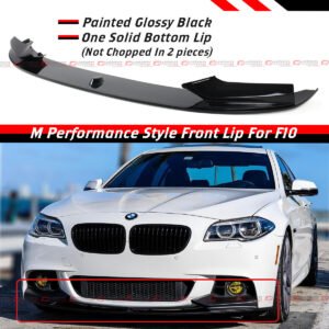 For 11-16 BMW F10 5 Series M Sport Bumper Gloss Black Front Lip Spoiler Splitter