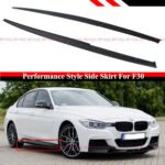 For 12-18 BMW F30 F31 3 Series Sedan M Sport Black Side Skirt Extension Splitter