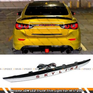 FOR 14-17 INFINITI Q50 Q50S JDM CHROME REAR TRUNK TRIM GARNISH LED BRAKE LIGHT