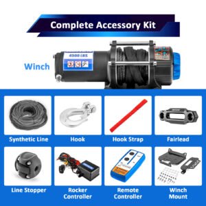 For 14-19 Polaris RZR 900/1000/XP Turbo UTV 4500lb 12V Electric Winch Mount Kit - Image 2