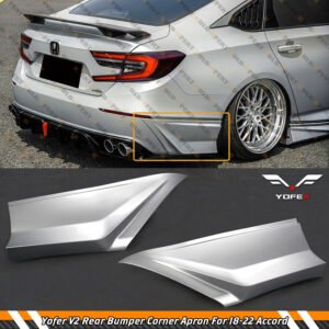 FOR 18-2022 10TH ACCORD YOFER V2 LUNAR SILVER REAR BUMPER SIDE CORNER APRON SPAT - Image 2