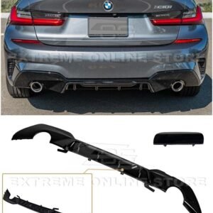 For 19-Up BMW G20 330e 330i | M-Performance GLOSSY BLACK Rear Bumper Diffuser