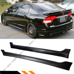 FOR 2006-11 HONDA CIVIC 4 DOOR SEDAN LX EX Si MUG RR STYLE SIDE SKIRT EXTENSION