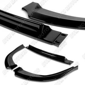 For 2008-2015 Mitsubishi Lancer RA-Style Painted Black Front Bumper Spoiler Lip - Image 3