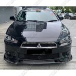 For 2008-2015 Mitsubishi Lancer RA-Style Painted Black Front Bumper Spoiler Lip